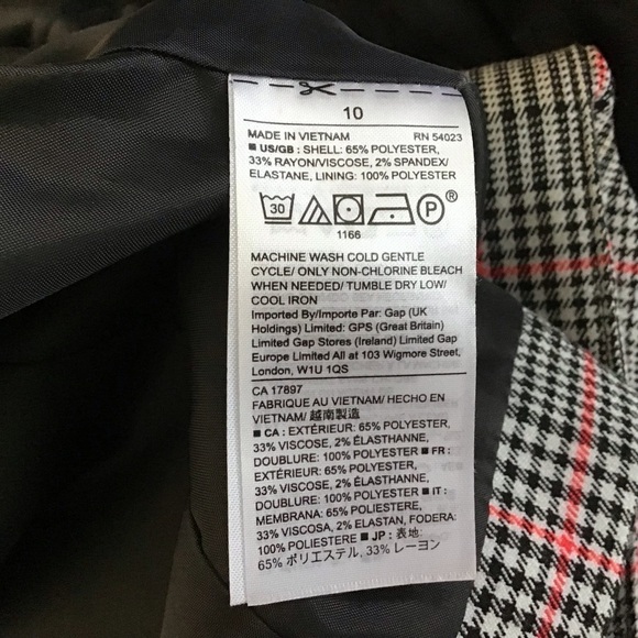 Gap Academy  Grid Plaid one button two pocket fully lined Blazer size 10 - Picture 12 of 13